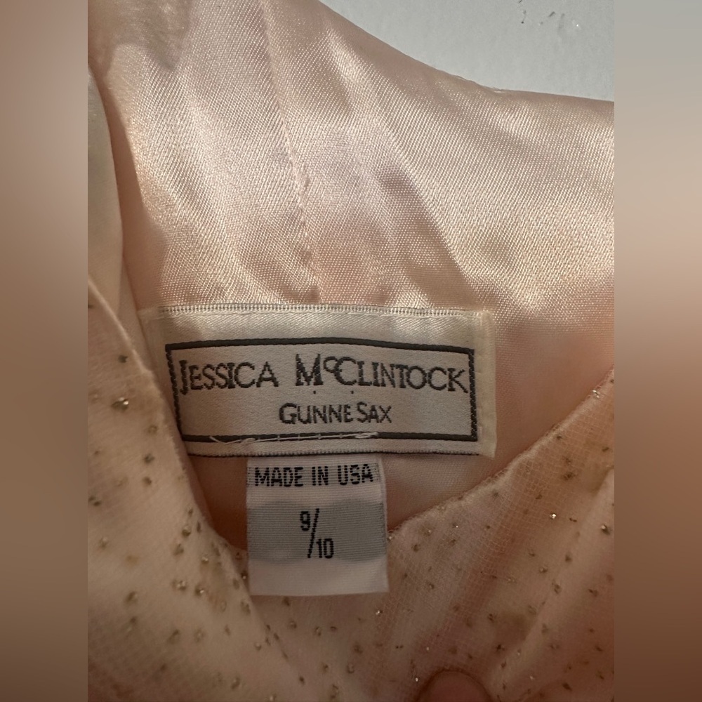 Gunne Sax Princess Tulle Glitter Prom Dress Blush Pink Butterfly Corset Size 10 - Picture 4 of 8